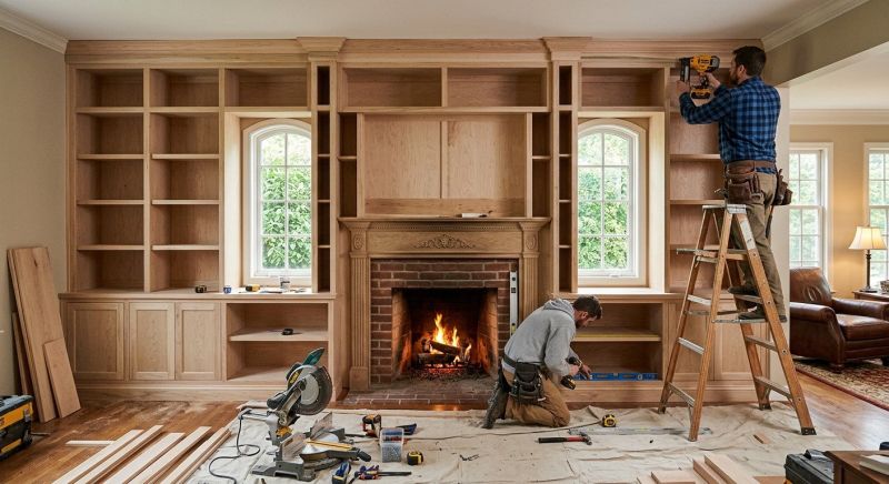 Fireplace Cabinet Installation in Raleigh, NC