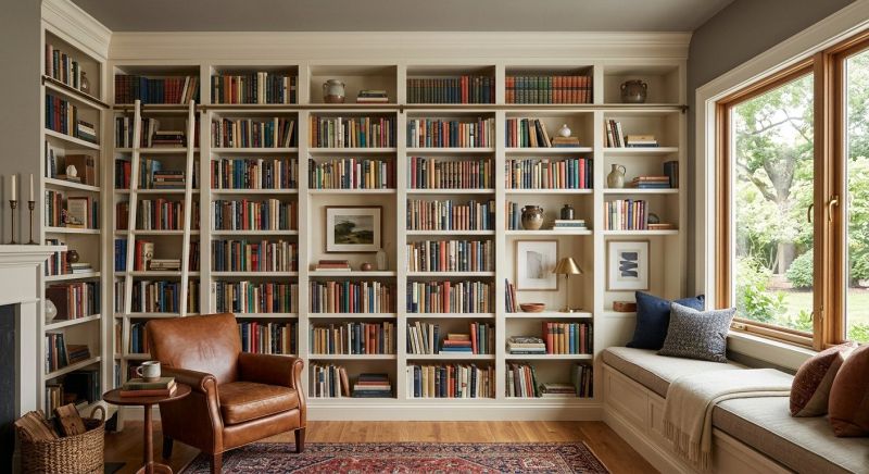 Built In Bookshelves Installation in Durham, NC